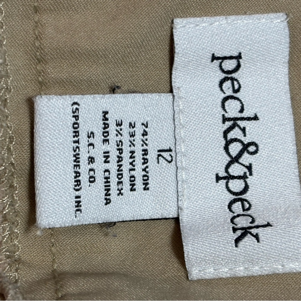Peck & Peck women’s Beige Straight-Leg Pants - size 12 - Picture 4 of 6